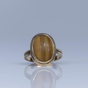 Vintage Tiger Eye Oval in 9K Yellow Gold Ring