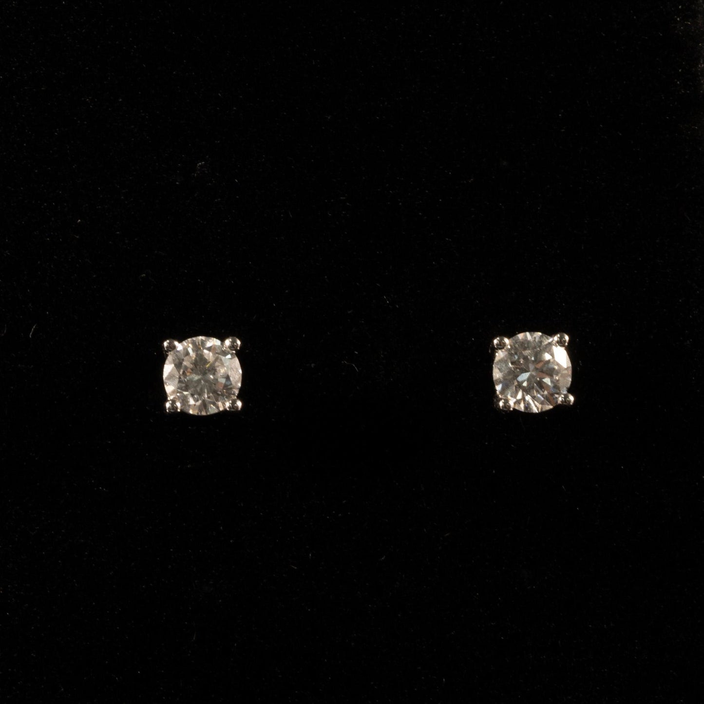 New 1 Carat tw Round Lab Grown Diamond Studs 14K White Gold Friction Back