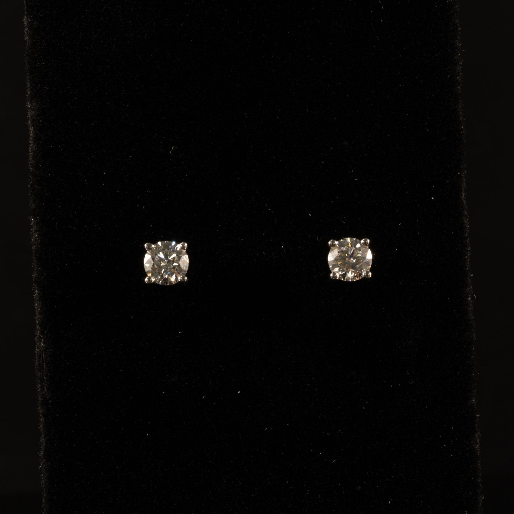 New 1 Carat tw Round Lab Grown Diamond Studs 14K Yellow Gold Friction Back