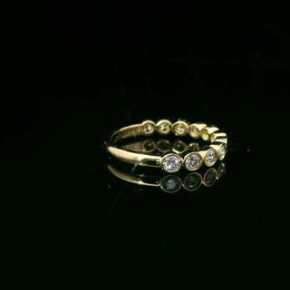 Round Diamond Bezel Band 0.60 Carat In 14K Gold