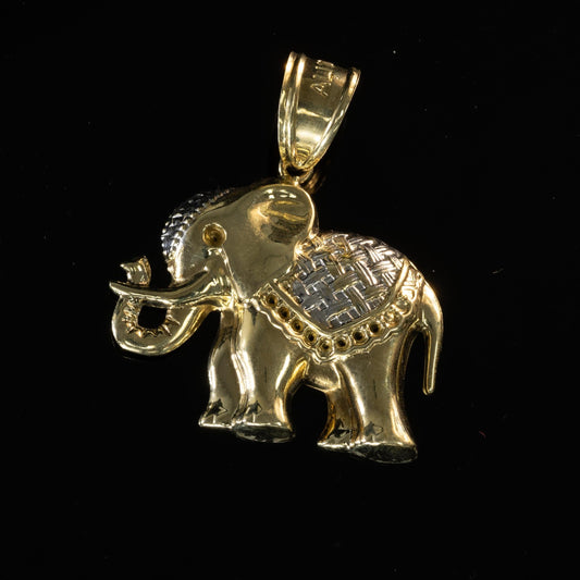 10K Yellow Gold Elephant Pendant