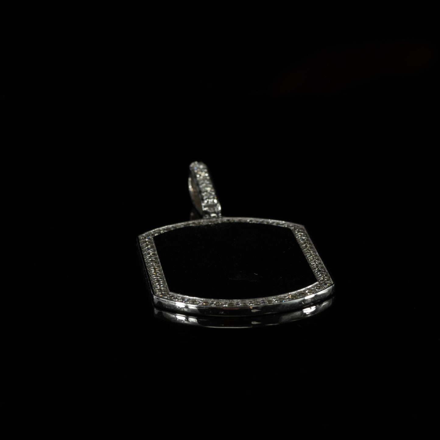 1.25cttw Diamond Dog Tag Pendant in 10k White Gold