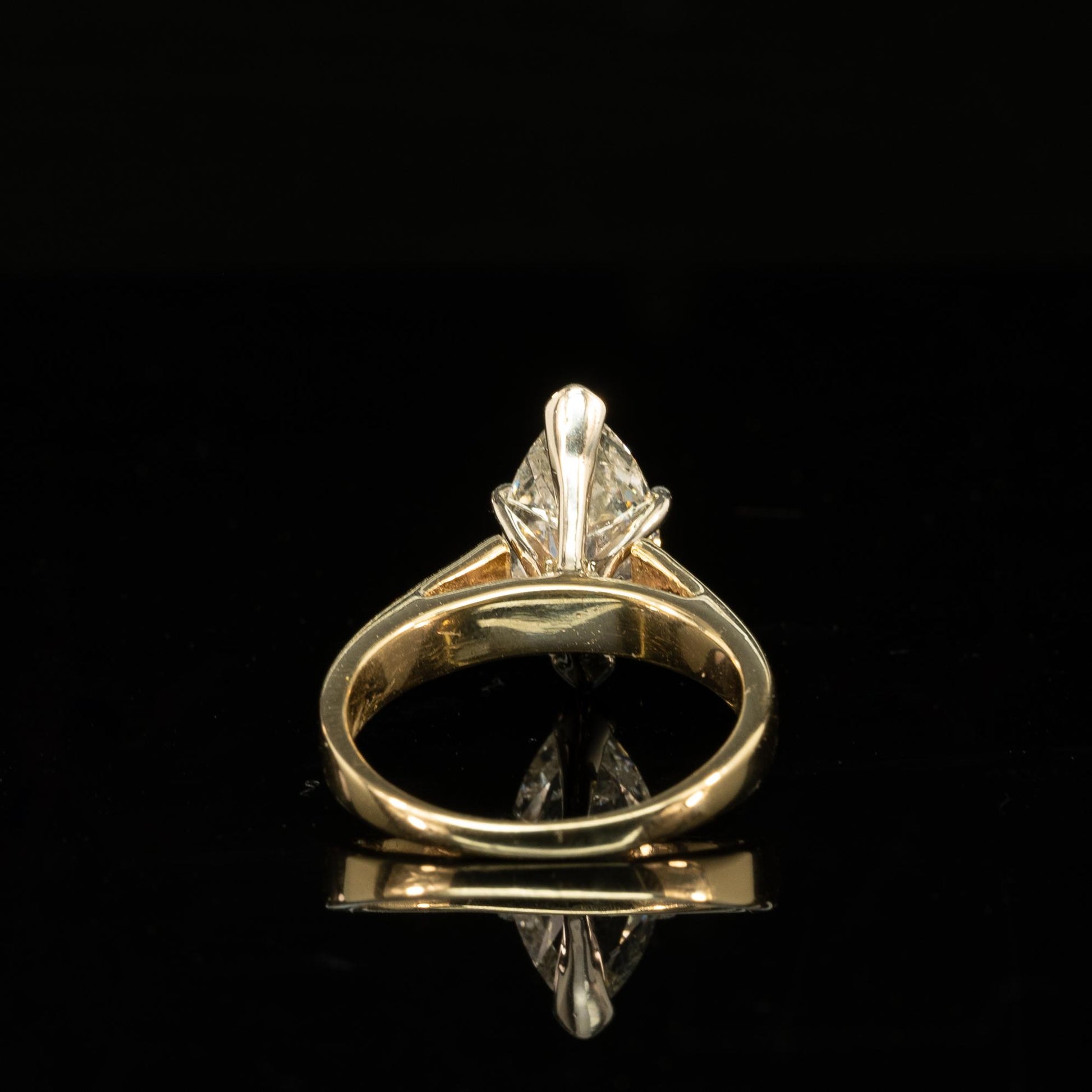 2.04 CT Marquise Cut Natural Diamond 14k Yellow Gold Solitaire Ring