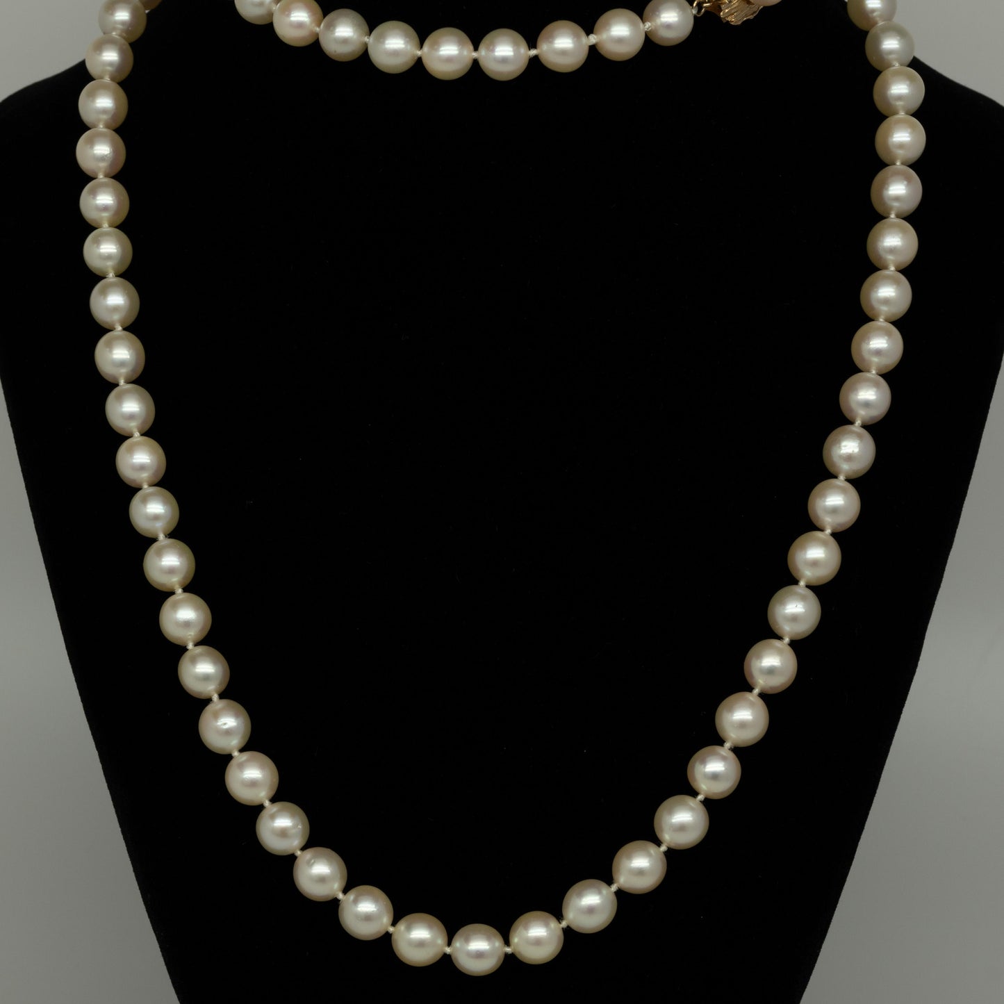 10mm Golden Pearl Necklace 35" Long 14k Gold Clasp