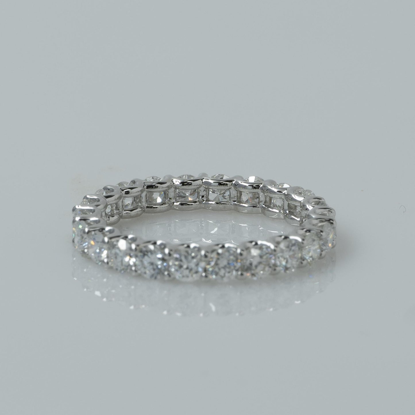 2ctw+ Lab Diamond Eternity Band 14k White Gold Ring Size 6.5