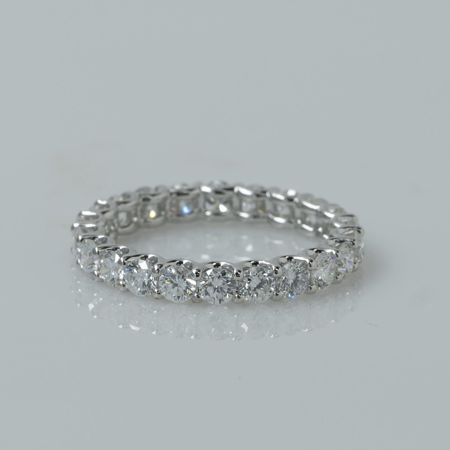 2ctw+ Lab Diamond Eternity Band 14k White Gold Ring Size 6.5