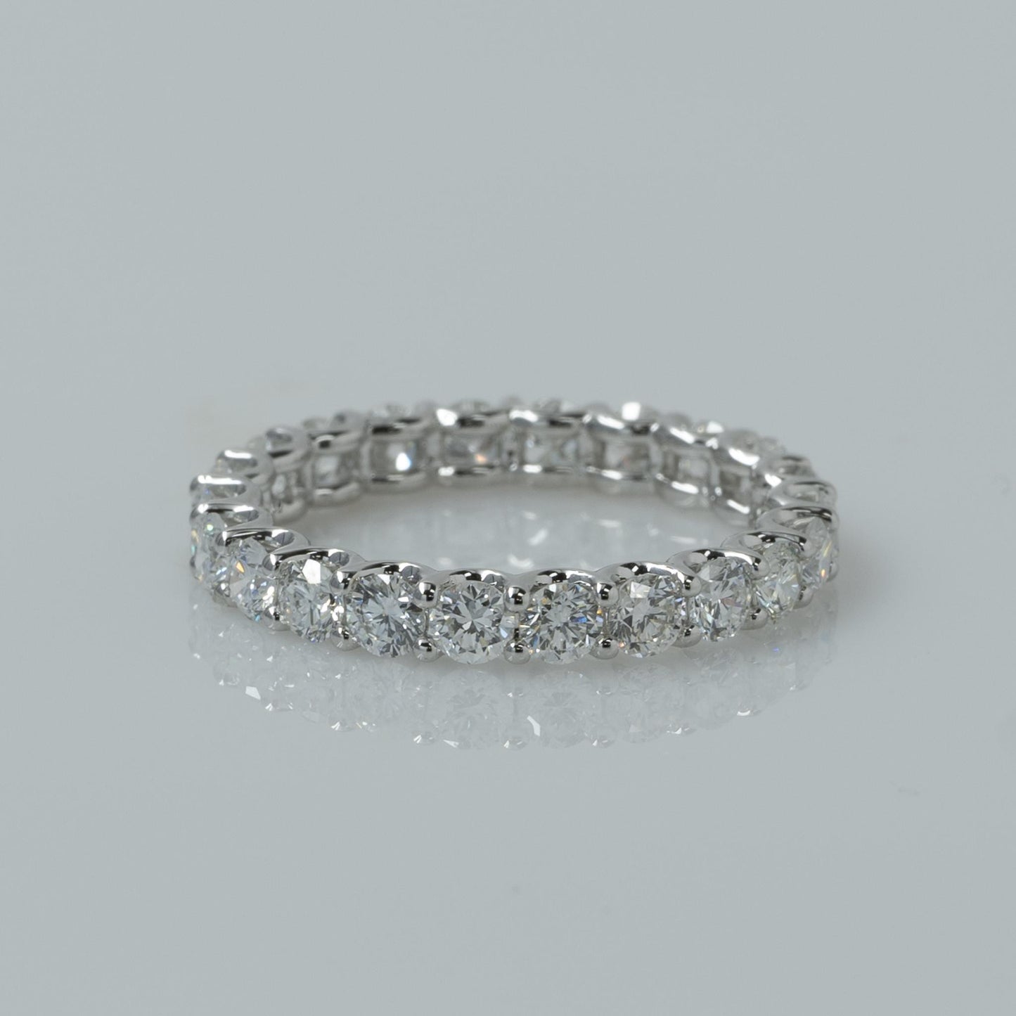 2ctw+ Lab Diamond Eternity Band 14k White Gold Ring Size 6.5