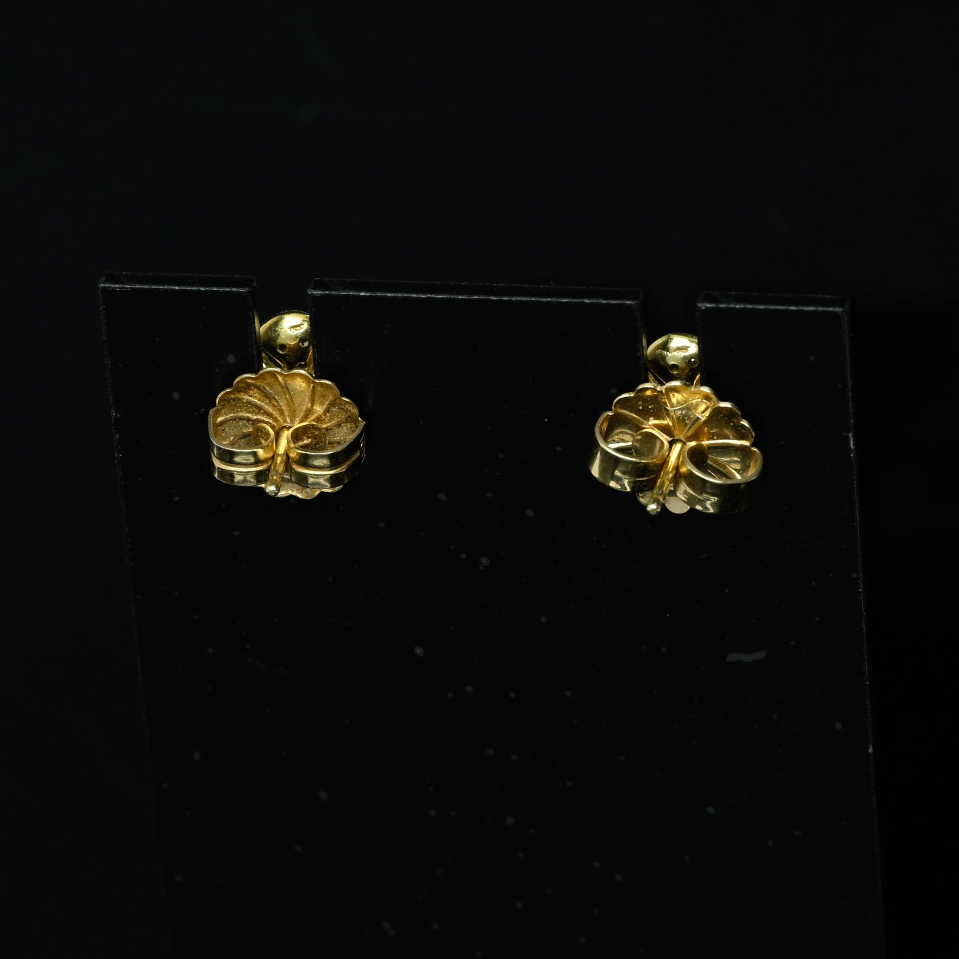 Moonstone Diamond Flower 22k Yellow Gold Earrings