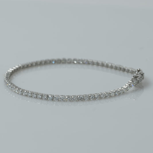 New 3 Carat tw Round Lab Diamond 14k White Gold Tennis Bracelet 7 in