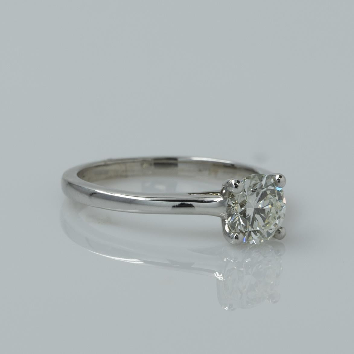 New 1 Carat Round Brilliant Lab Diamond 4 Prong 14k White Gold Solitaire Ring