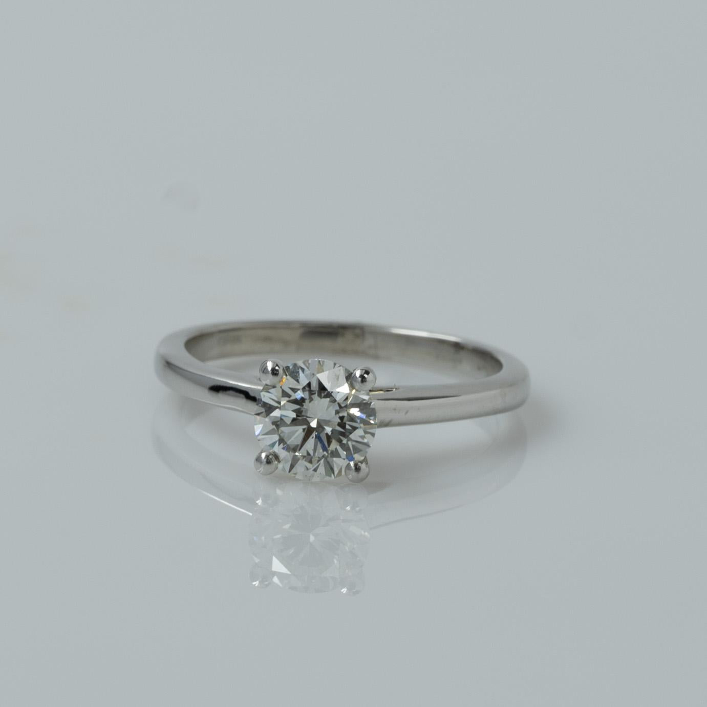 New 1 Carat Round Brilliant Lab Diamond 4 Prong 14k White Gold Solitaire Ring