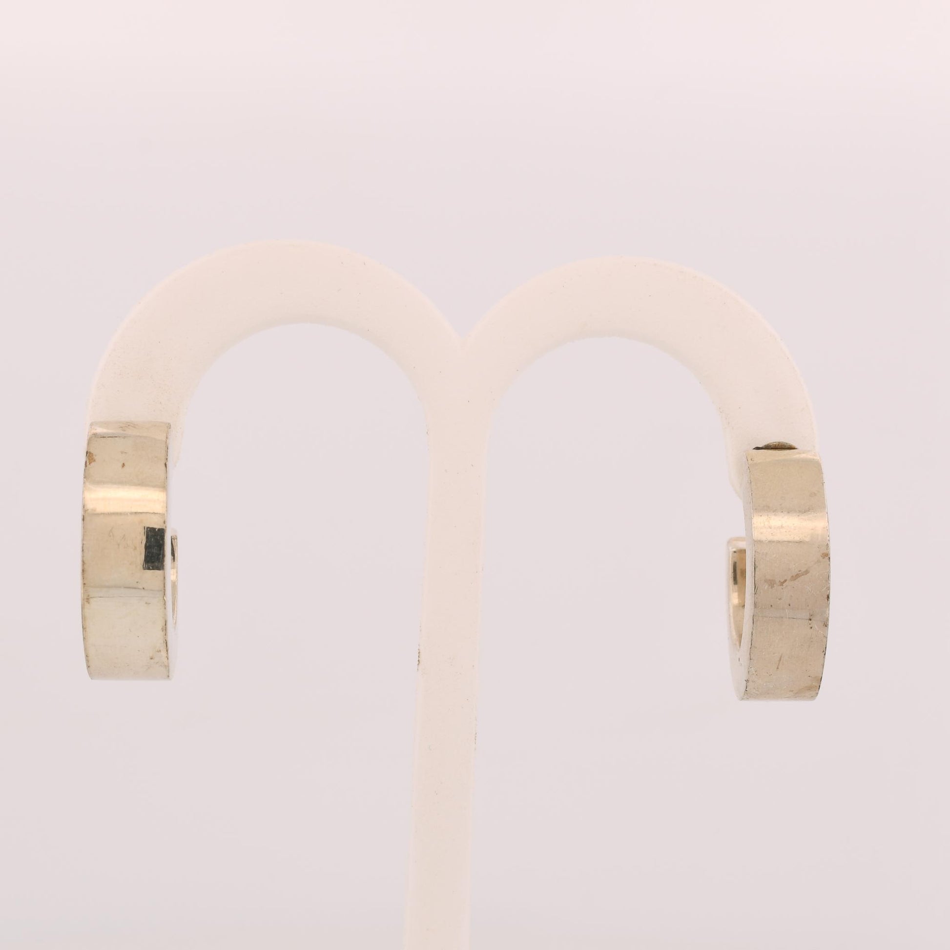 Thick Silver Sterling Half Hoop Earrings