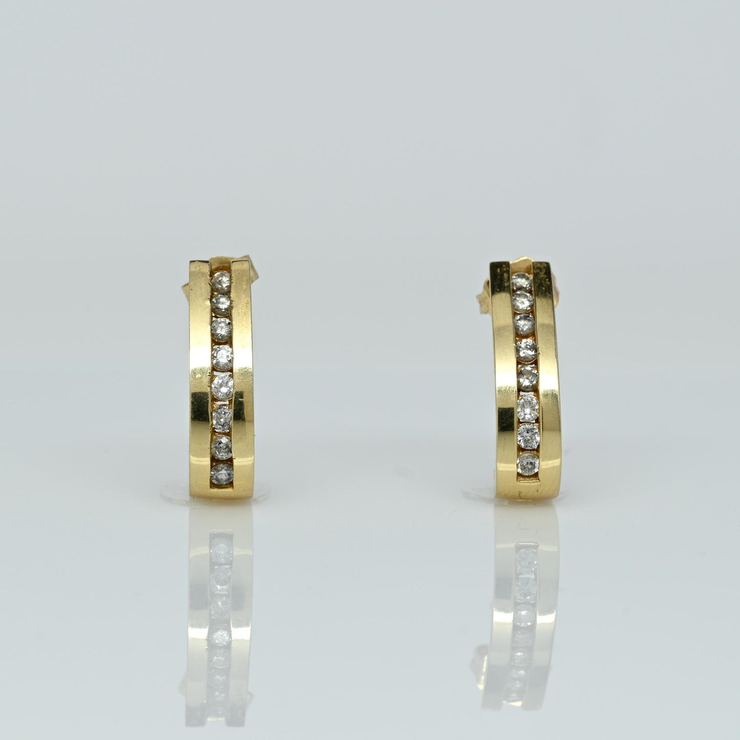 1/2cttw Diamond J Hook 14k Yellow Gold Earrings