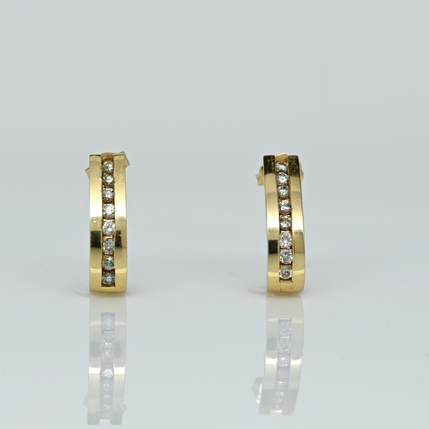 1/2cttw Diamond J Hook 14k Yellow Gold Earrings