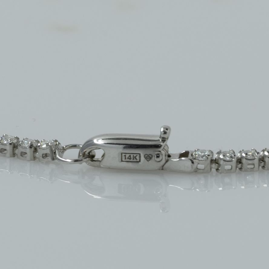 New 1.25ctw Round Lab Diamond 14k White Gold Tennis Bracelet 7 in