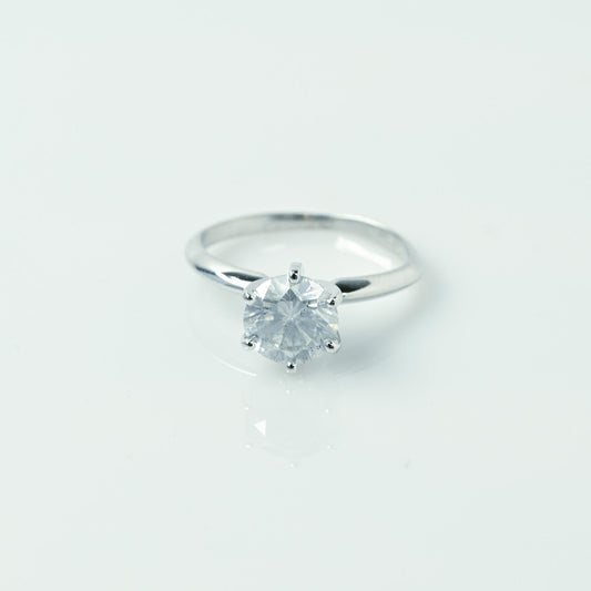 2.02ct Natural Diamond Solitaire 14k White Gold Ring