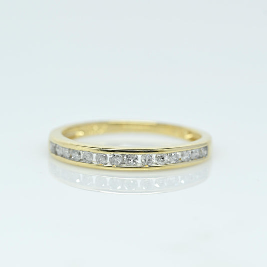 Diamond Channel Set Yellow Gold Band