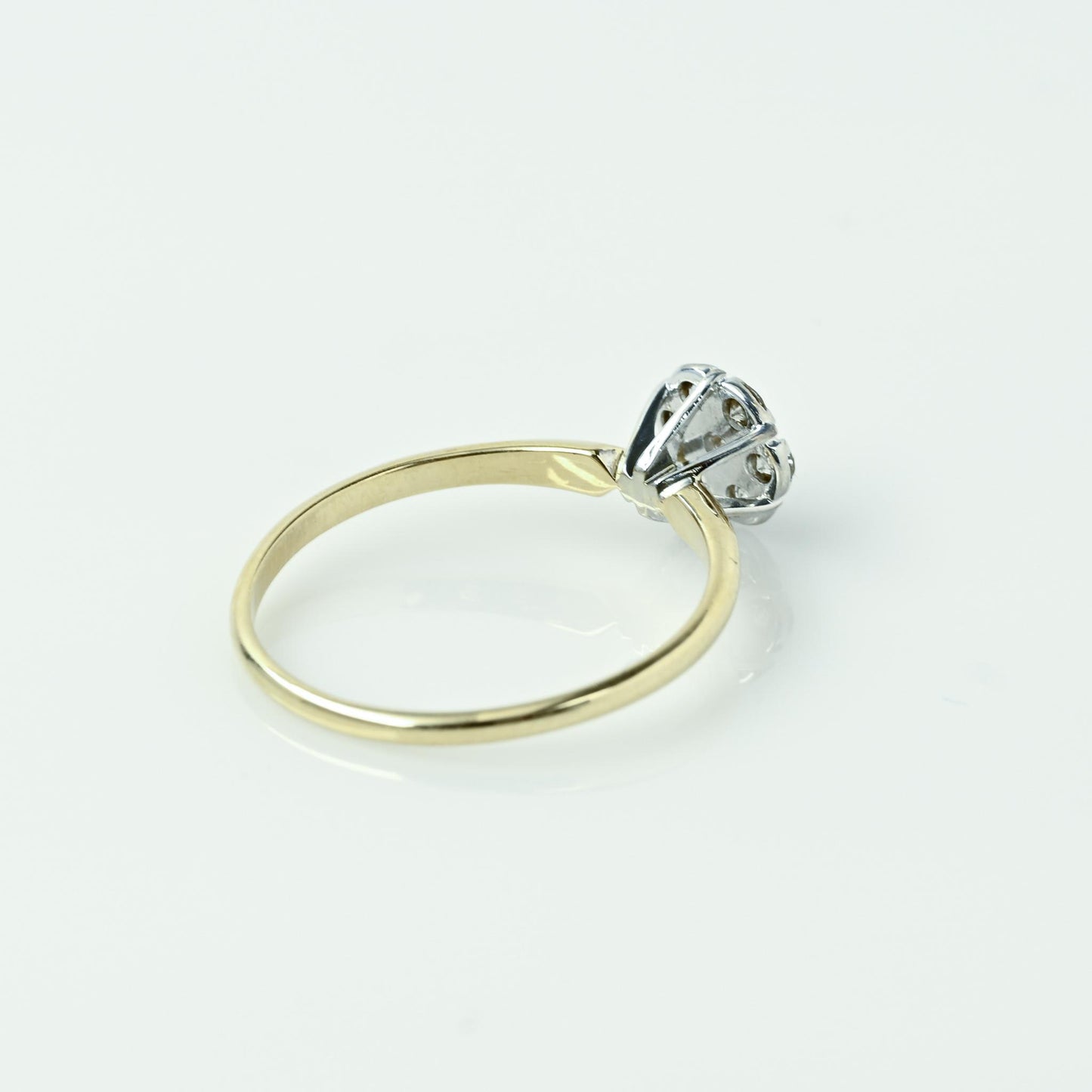 Diamond Cluster "Solitaire" Yellow Gold Ring