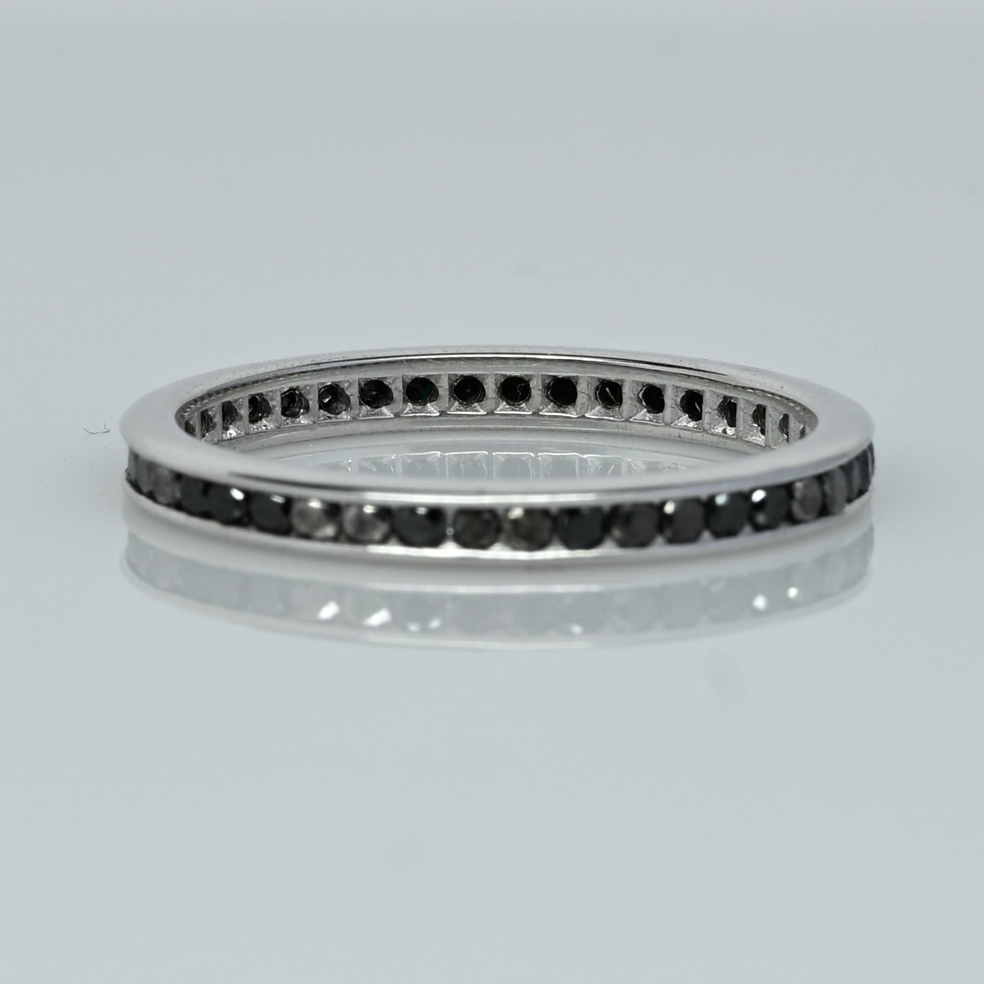 Black Diamond Eternity Band 18k White Gold Ring