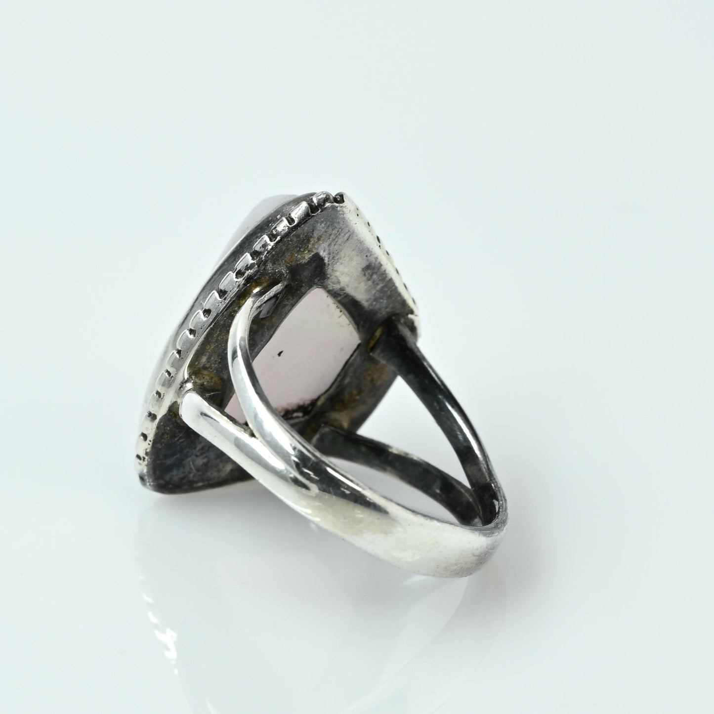 Purple Druzy Quartz Asymmetrical Sterling Silver Ring