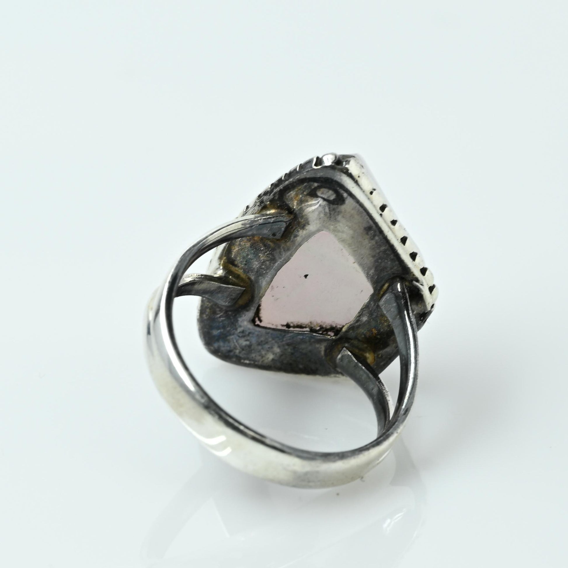 Purple Druzy Quartz Asymmetrical Sterling Silver Ring