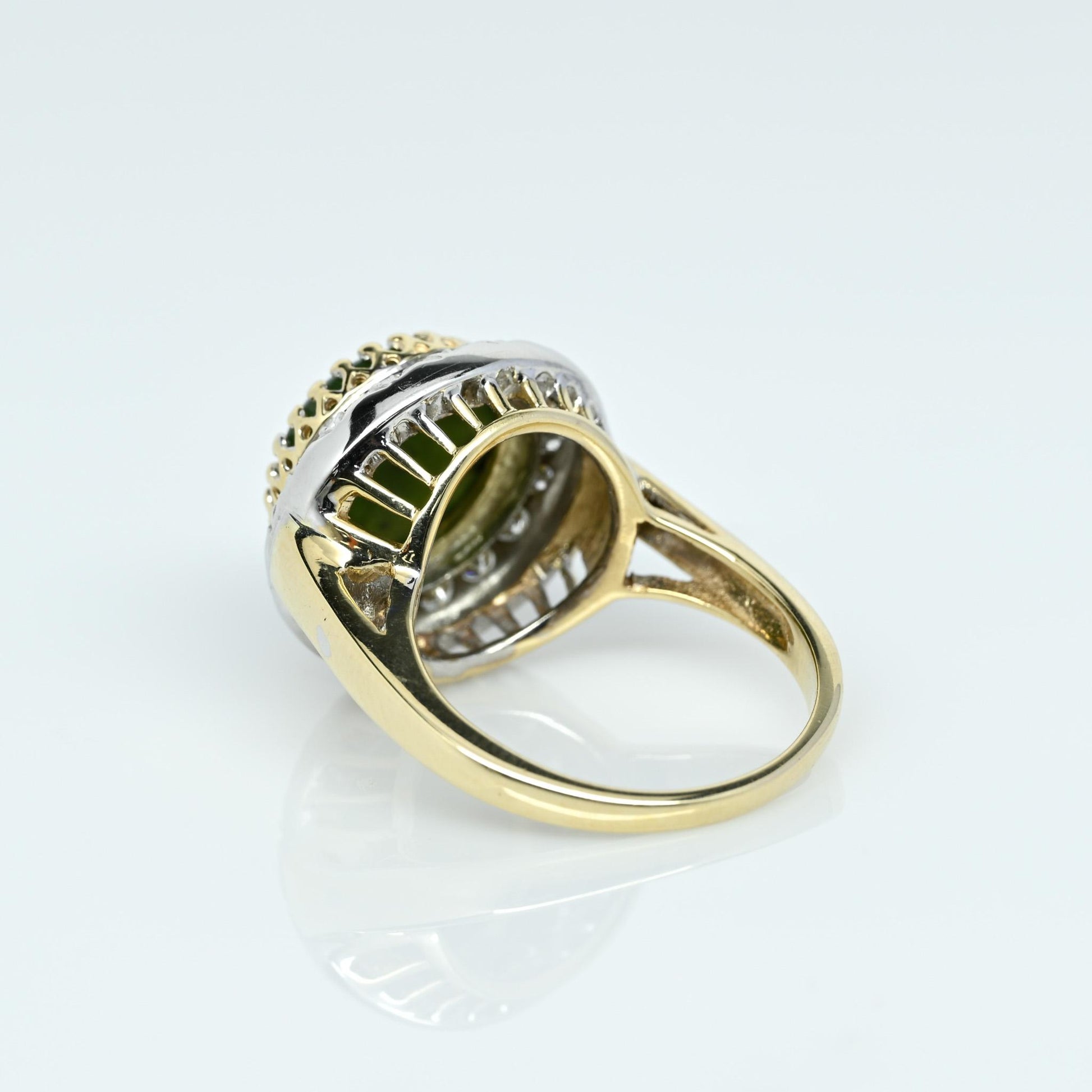 Jade & Diamond 14K Yellow Gold Ring