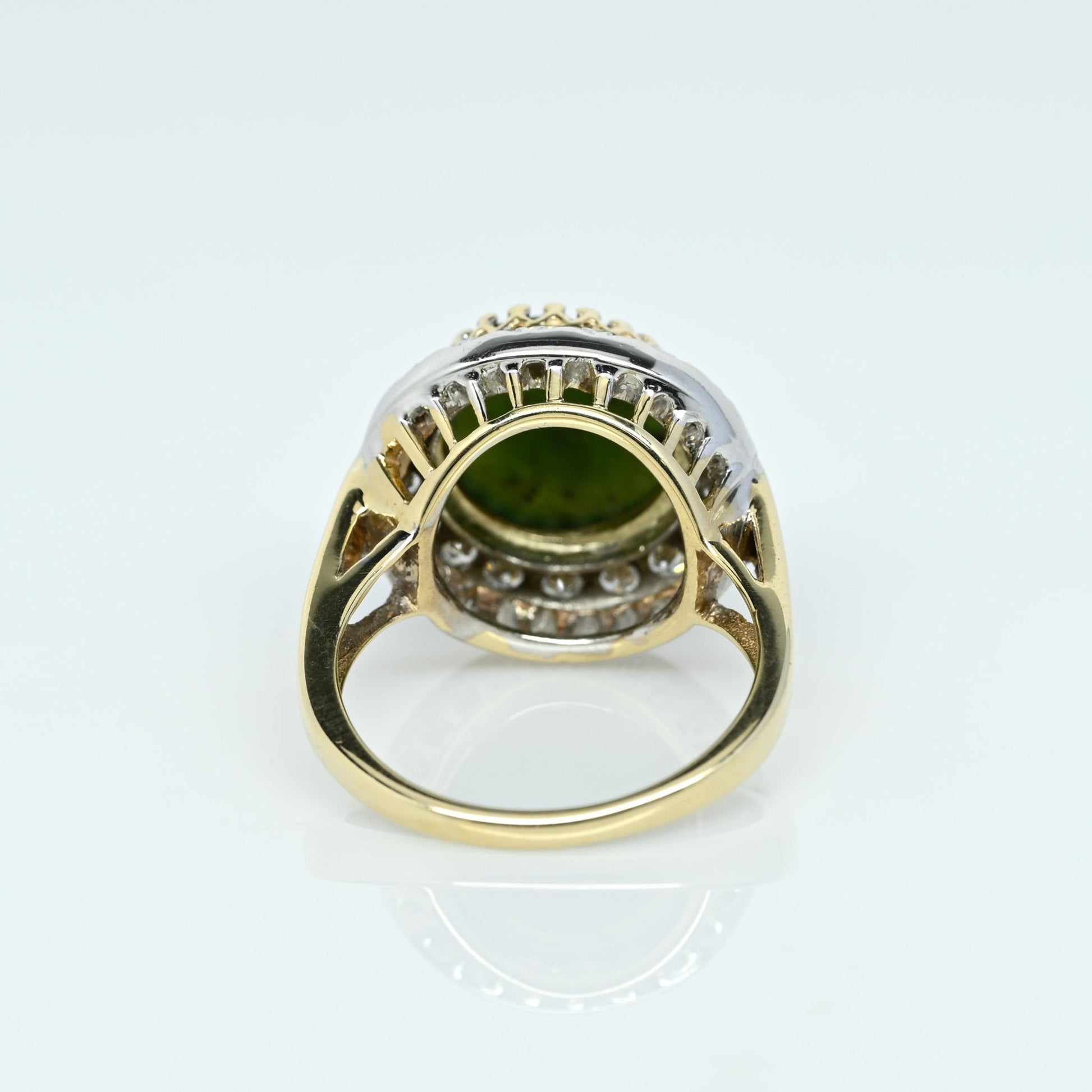 Jade & Diamond 14K Yellow Gold Ring