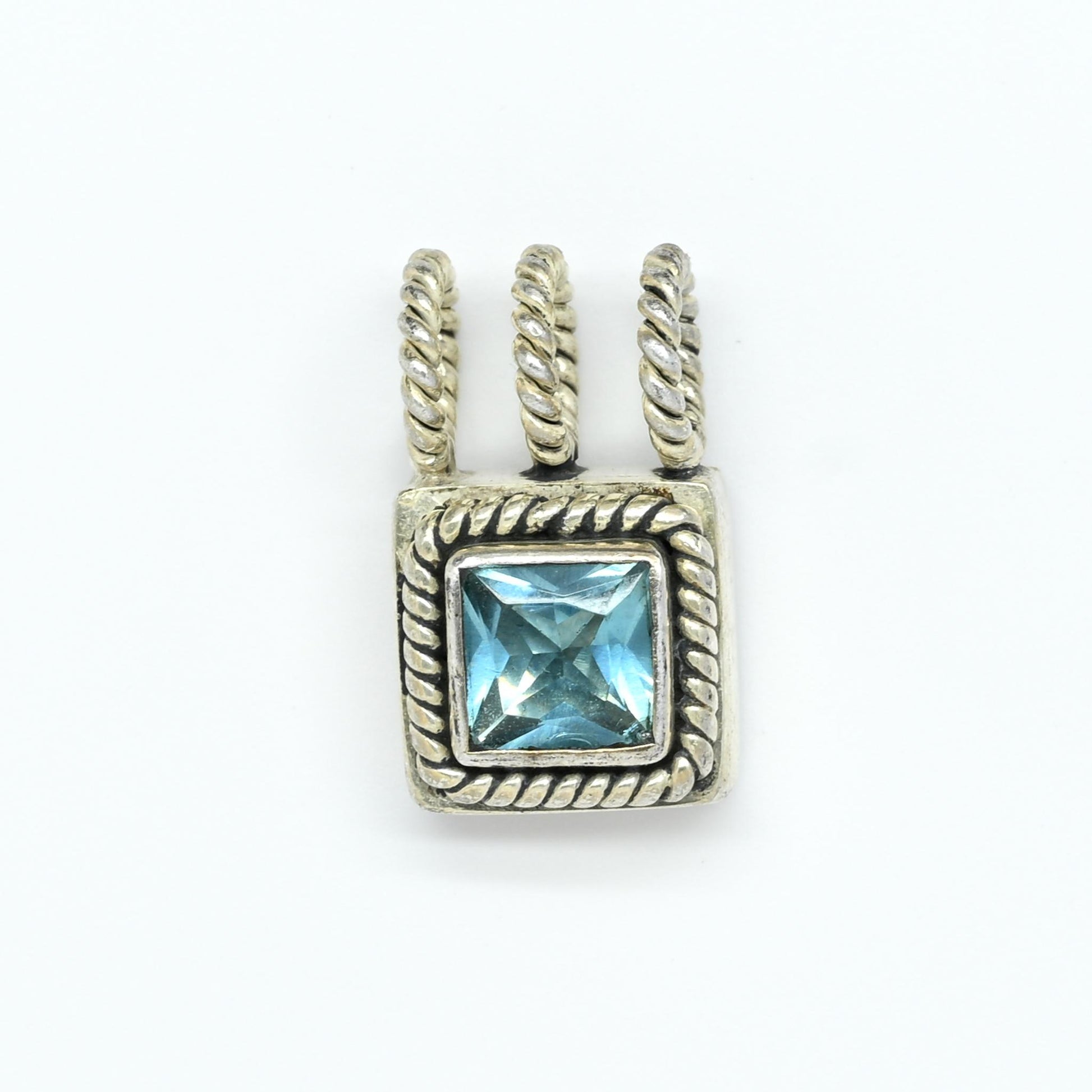 Lori Bonn French Cut Blue Topaz Sterling Silver Pendant