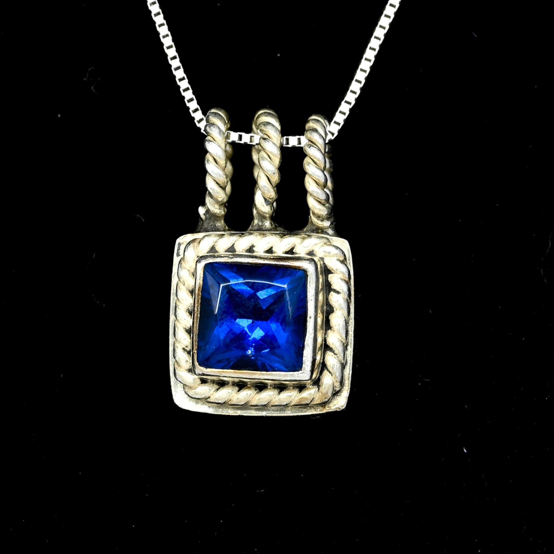 Lori Bonn Dark Blue Sterling Silver Pendant