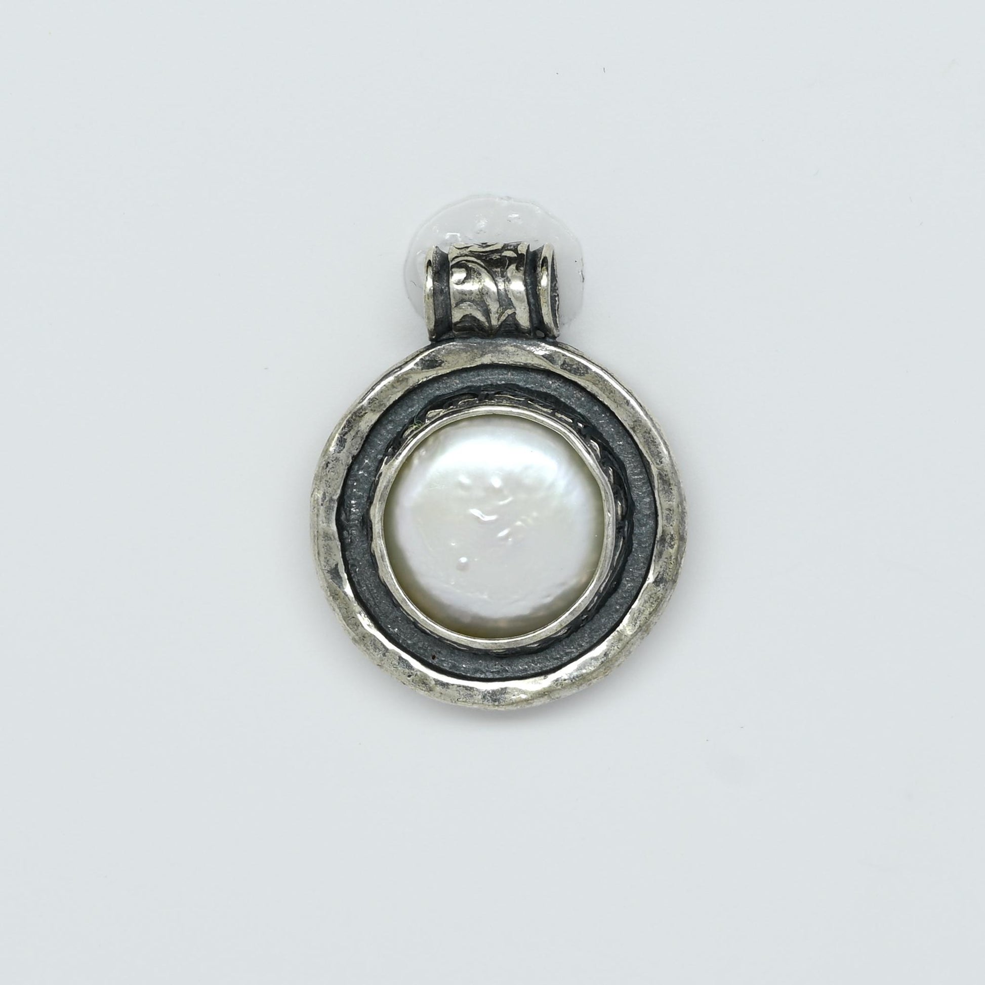 Sterling Silver Circle Pearl Pendant