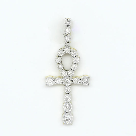 Diamond Ankh Life Cross Yellow Gold Pendant