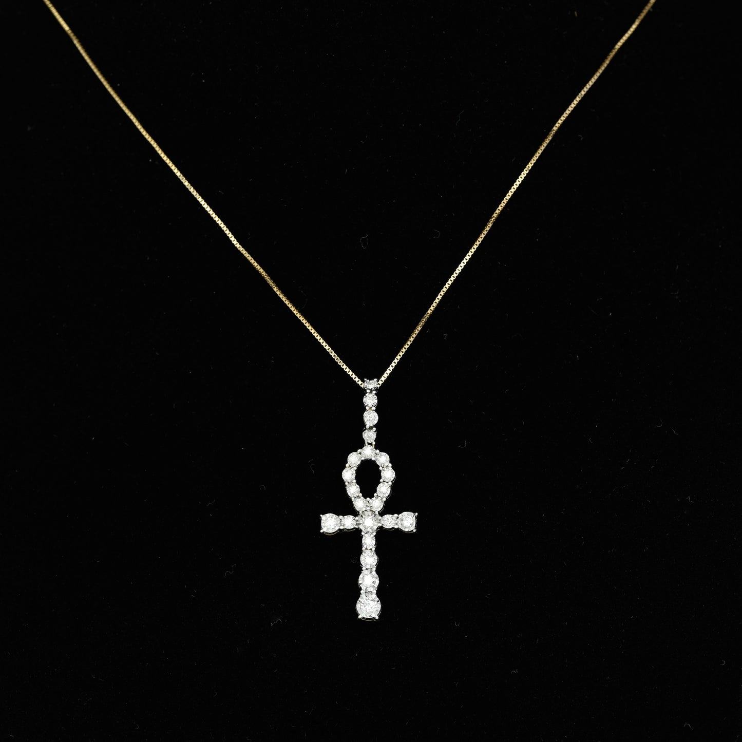 Diamond Ankh Life Cross Yellow Gold Pendant