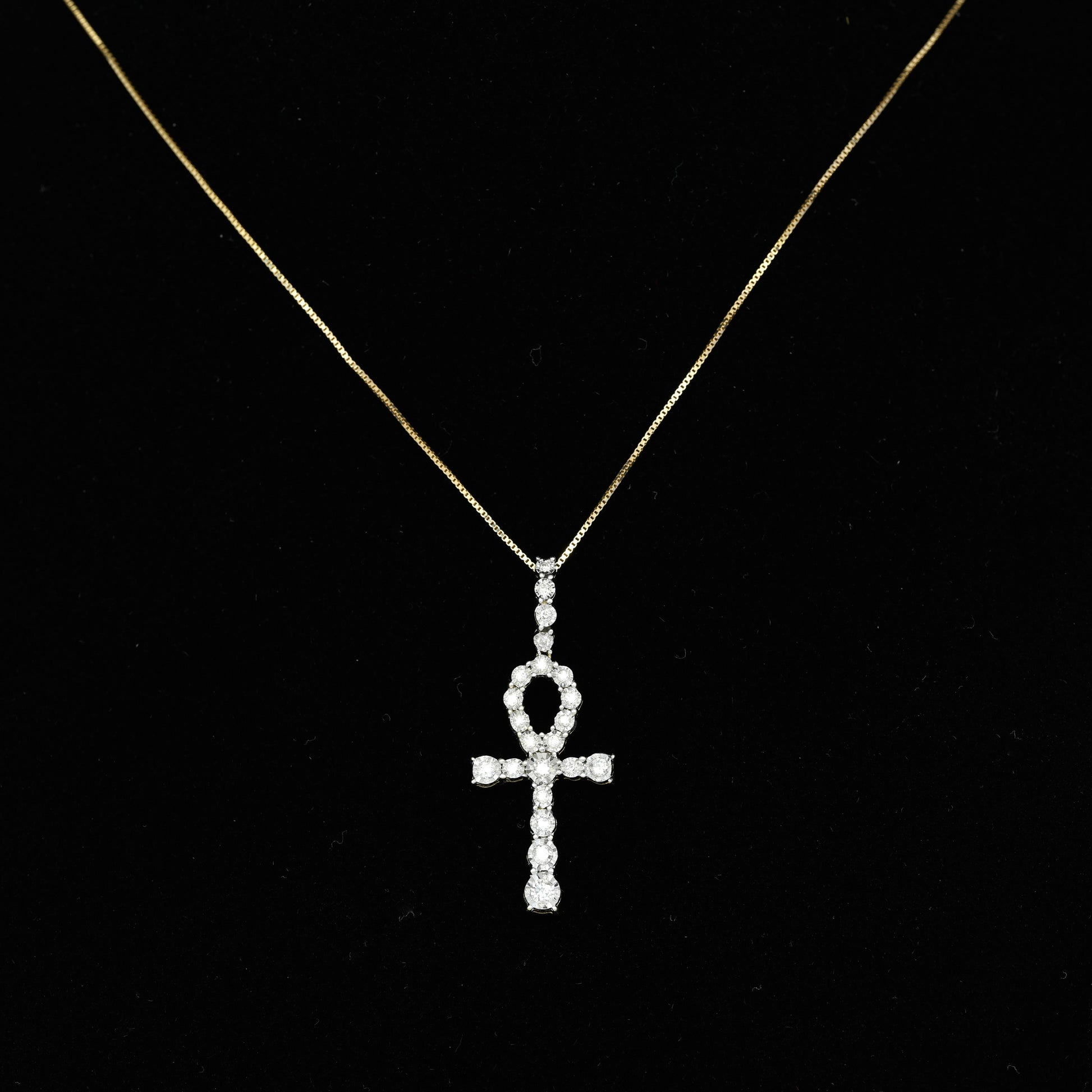 Diamond Ankh Life Cross Yellow Gold Pendant