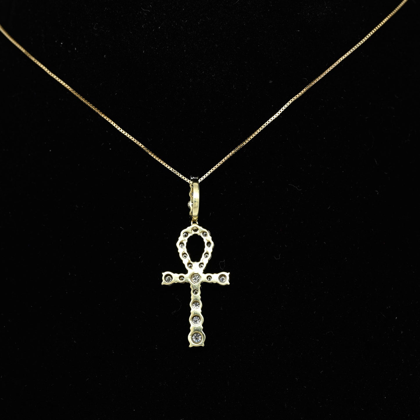 Diamond Ankh Life Cross Yellow Gold Pendant