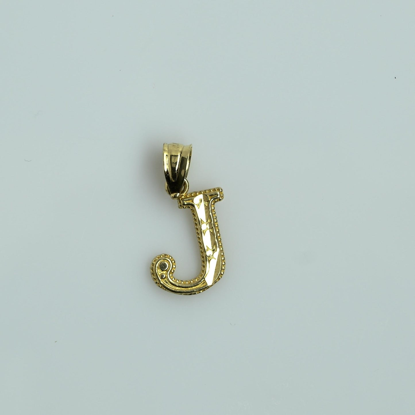 Letter "J" Initial Yellow Gold Pendant