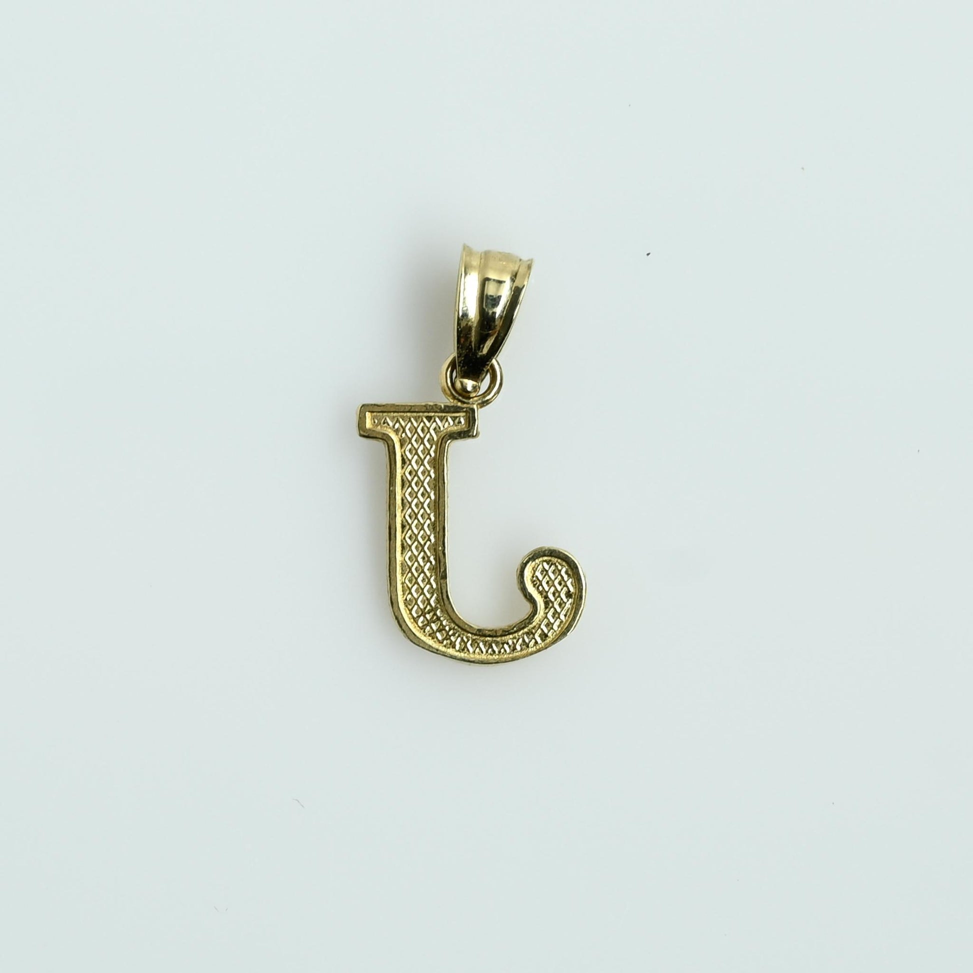 Letter "J" Initial Yellow Gold Pendant