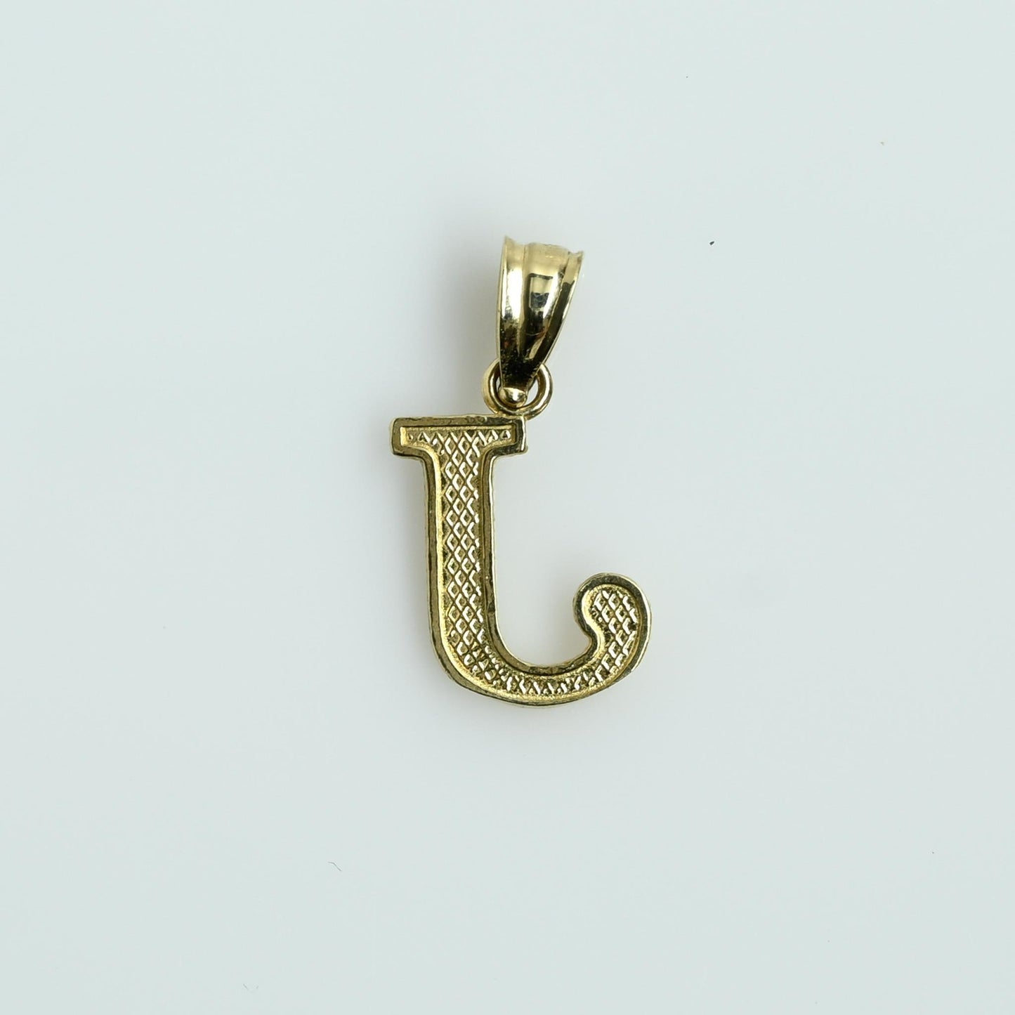 Letter "J" Initial Yellow Gold Pendant