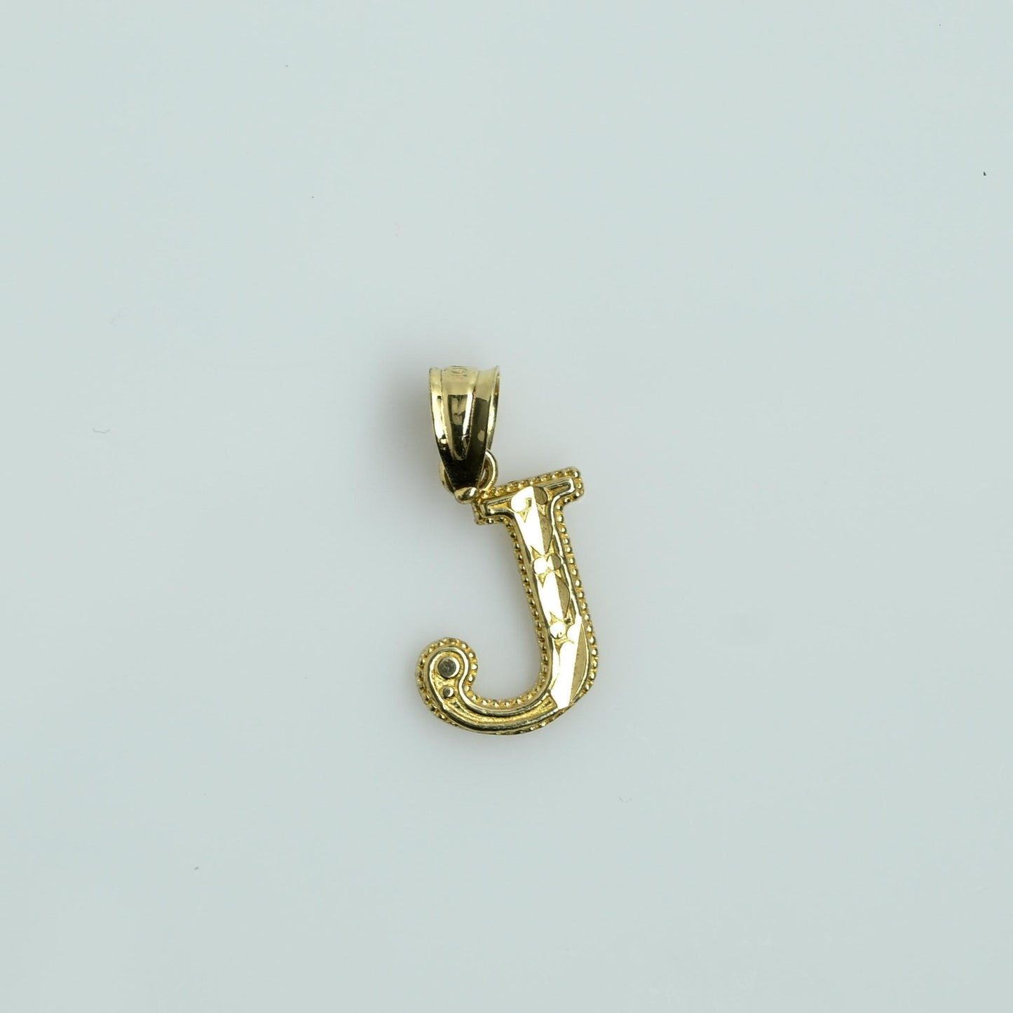 Letter "J" Initial Yellow Gold Pendant