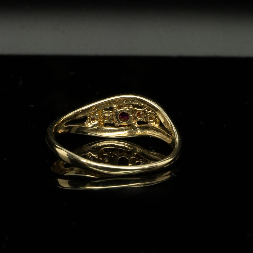 Ruby & Diamond 14k Yellow Gold Ring