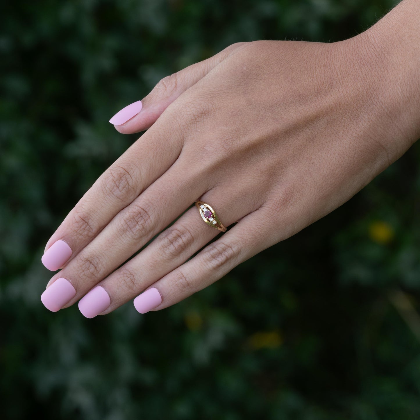 Ruby & Diamond 14k Yellow Gold Ring