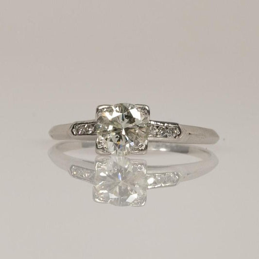 Vintage 1.01ct Old European Cut Diamond Engagement Ring in Platinum