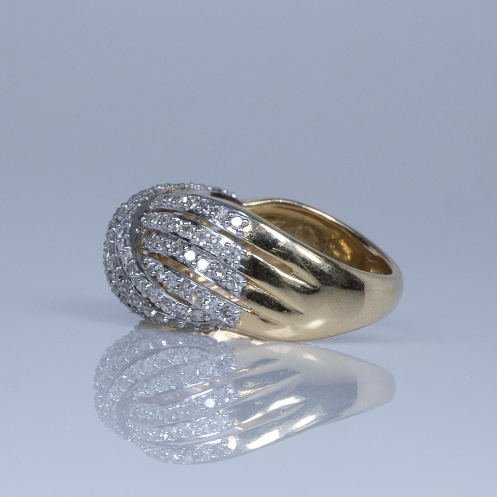 Crossover Diamond Band in 14k Yellow Gold