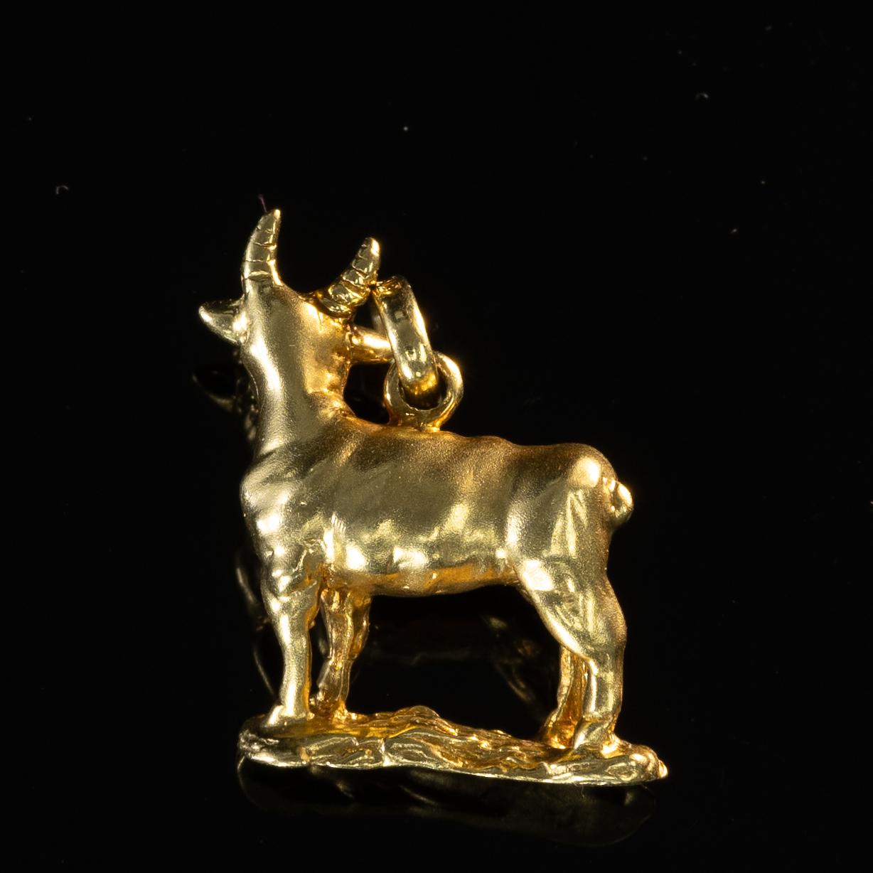 Goat 14K Yellow Gold Pendant / Charm