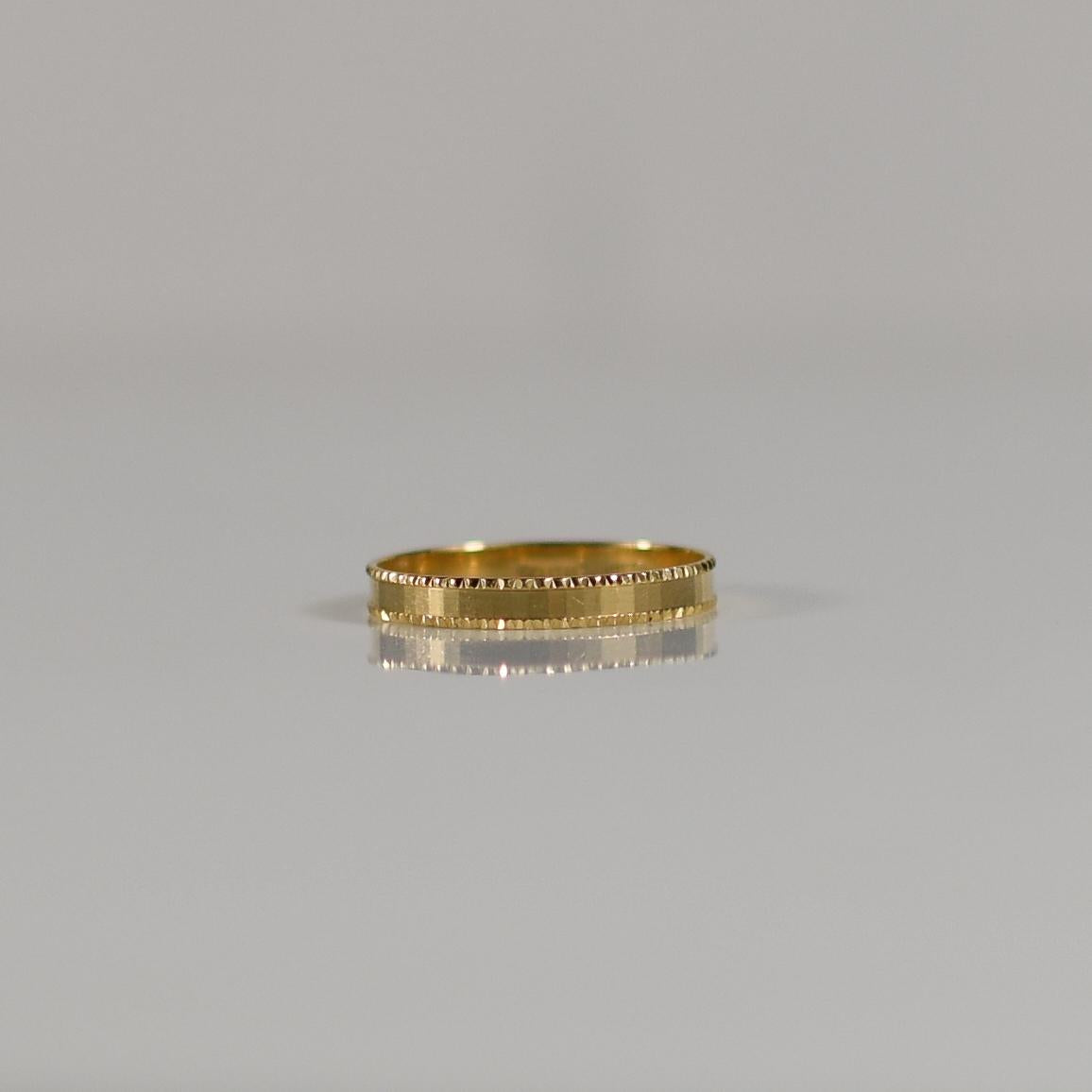 18K Yellow Gold Milgrain Band Milor Italy 2.6mm