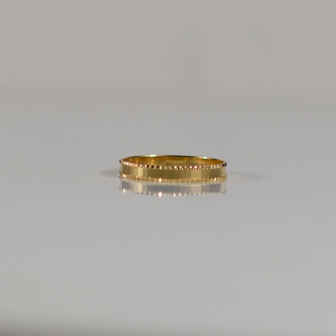 18K Yellow Gold Milgrain Band Milor Italy 2.6mm