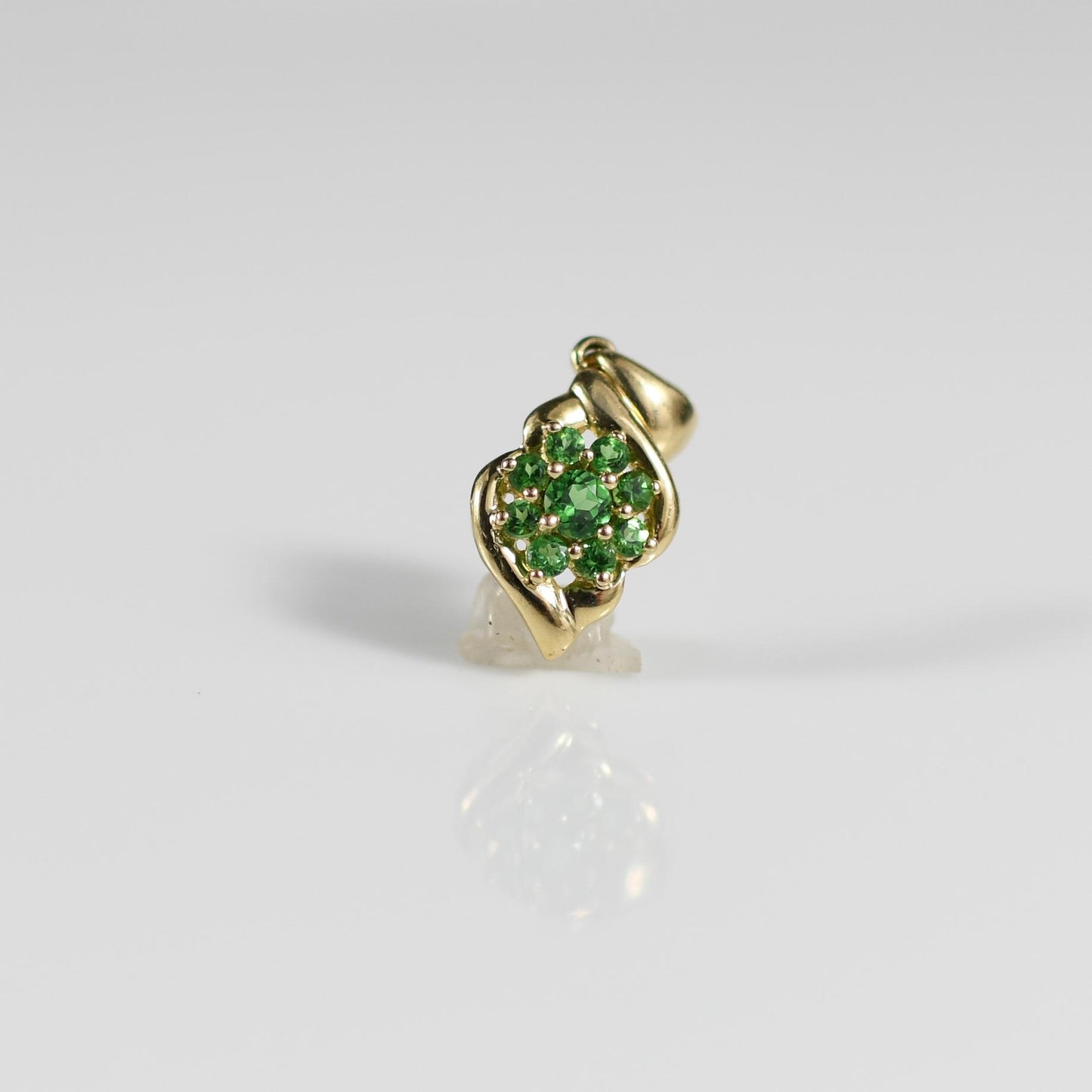 14K Yellow Gold Tsavorite Garnet Necklace Pendant