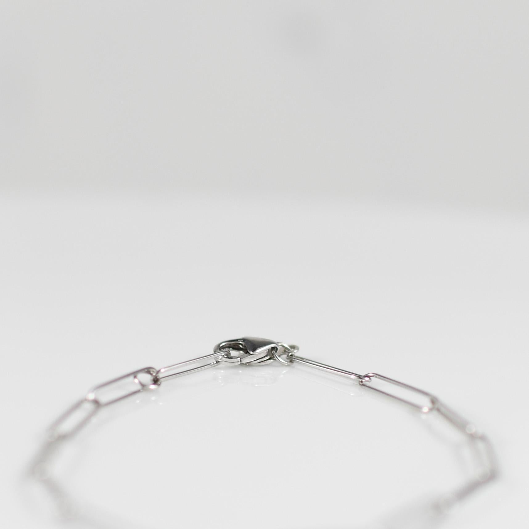 Petite Paperclip Link 14k White Gold Bracelet by RCI