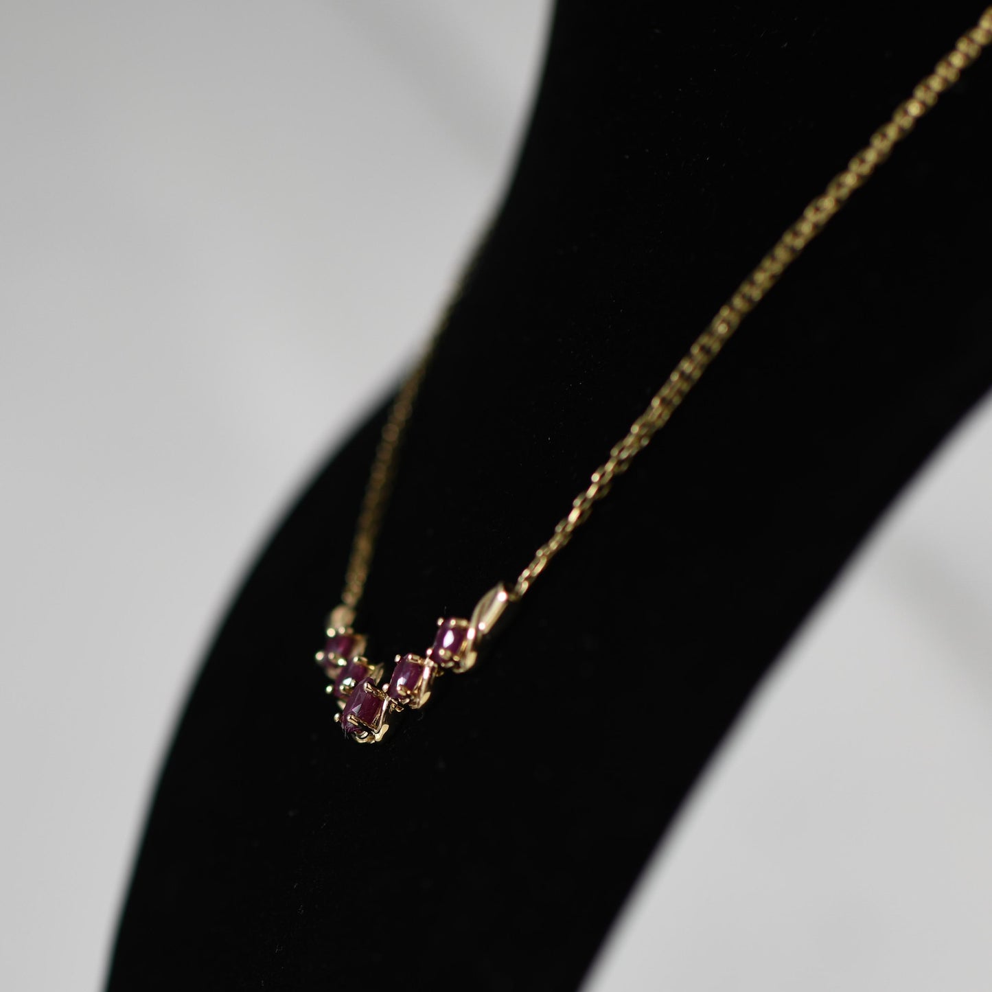 14K Yellow Gold Ruby Necklace