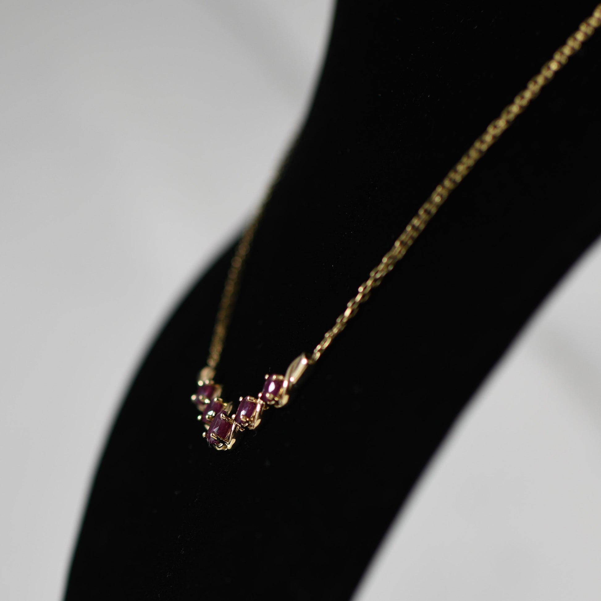 14K Yellow Gold Ruby Necklace