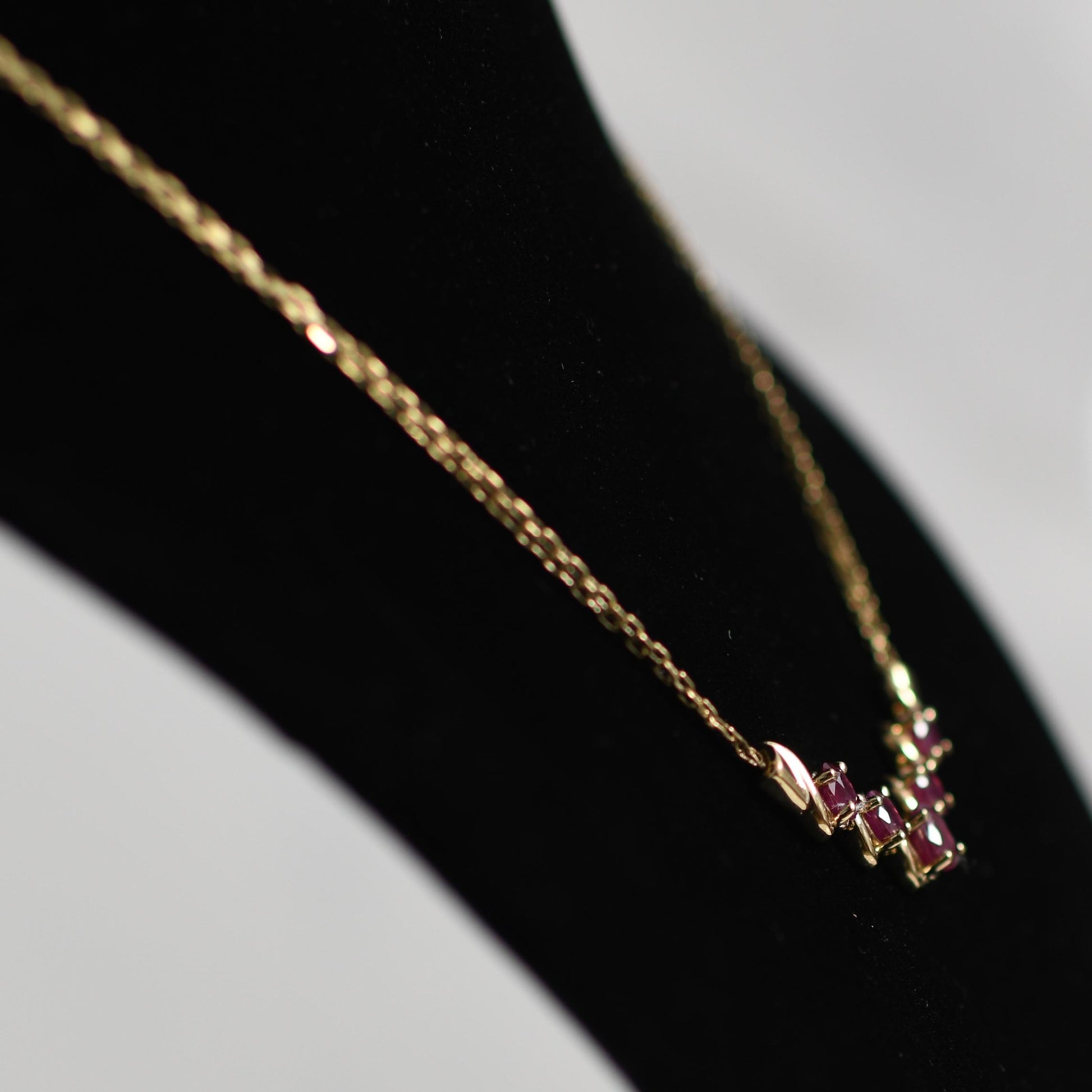 14K Yellow Gold Ruby Necklace